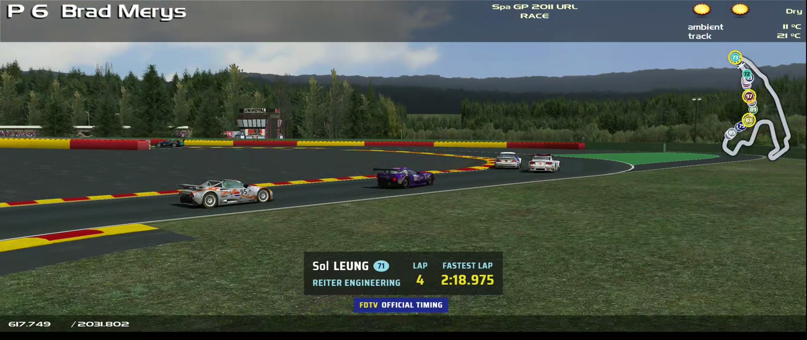 Fastest lap card: Sol Leung, Reiter Engineering, lap 4, 2:18.975